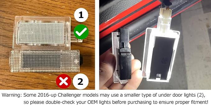 iJDMTOY Xenon White 18-SMD Full LED Under Side Door Courtesy Lights, Footwell Lights, Compatible with Dodge Charger Challenger Dart Stratus Magnum Avenger, Chrysler 200 300 Sebring