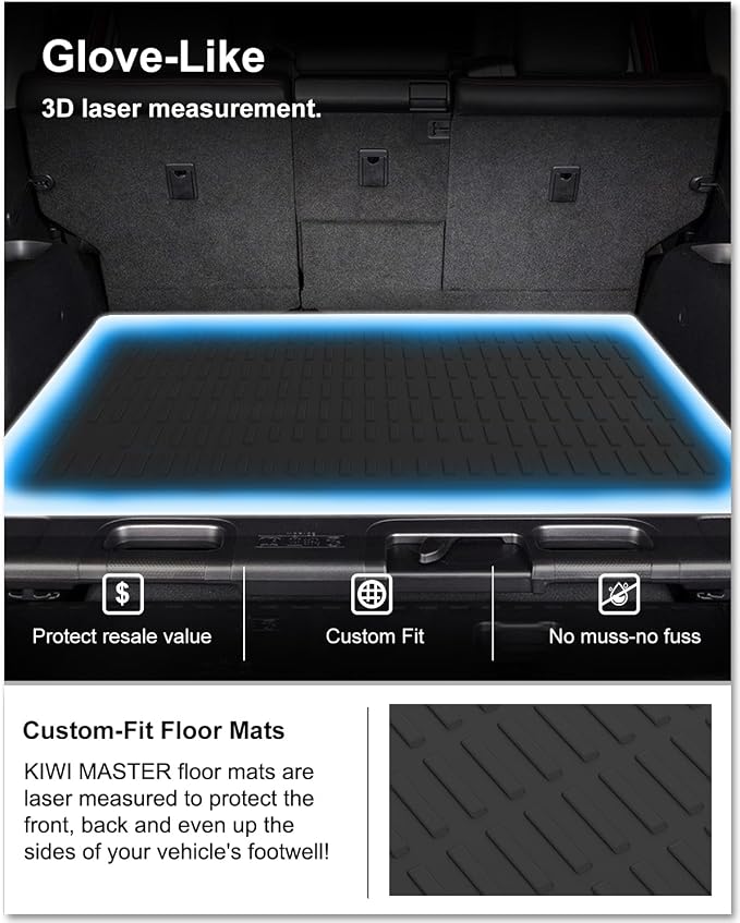 Kiwi Master Cargo Mat for 2010-2024 Toyota 4Runner (No 3rd Row Seats) | OEM Replacement PT218-89112, Custom Fit, All Weather Rear Cargo Liner, Heavy Duty TPE Tray Trunk Mat, Black