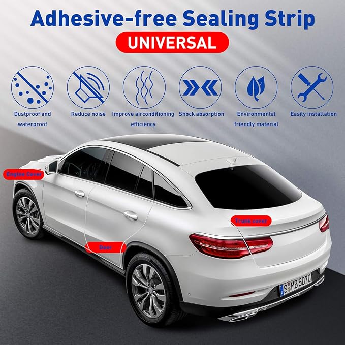 Car Door Edge Guards,Rubber Seal Protector U Shape Edge Trim Door Edge Protection Fit for Most Car (16FT, White)