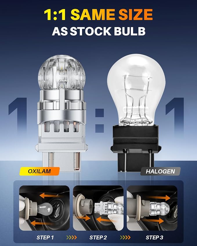 OXILAM 3157 LED Bulb White Reverse Lights, Super Bright 3156 3056 3057 4057 4157 3047 3457 4114 LED Bulb for Backup Light, Tail Light, Brake DRL Turn Signal Parking Light Bulbs, Pack of 2