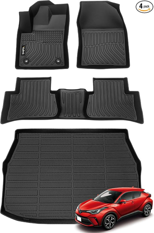 Wailtnb-Floor Mats & Cargo Liner Fit for Toyota CHR 2018-2023 All Weather Liners Custom Fit Toyota C-HR 2018-2023 Durable Accessories