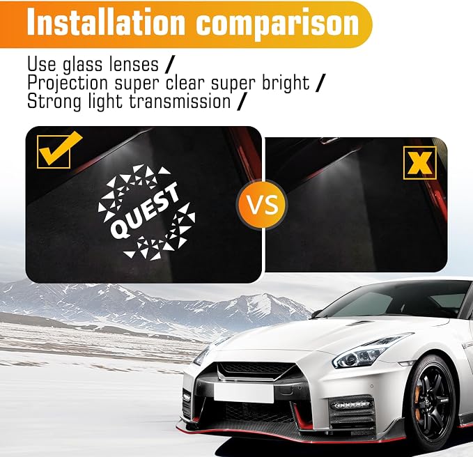 2PCS Car Door Lights Logo for Quest 2005-2015, Puddle Lights LED Welcome Lights Accessories, Door Courtesy Light LED Ghost Shadow Lights