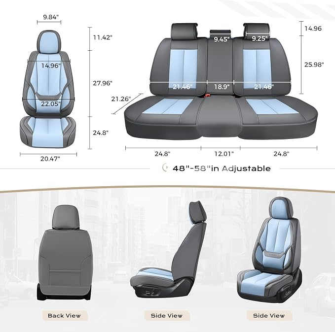 Coverado Car Seat Covers, Seat Covers for Cars, Waterproof Leather Auto Seat Protectors, Leather Car Seat Cushion, Car Interiors Accessories Universal Fit for Most Cars