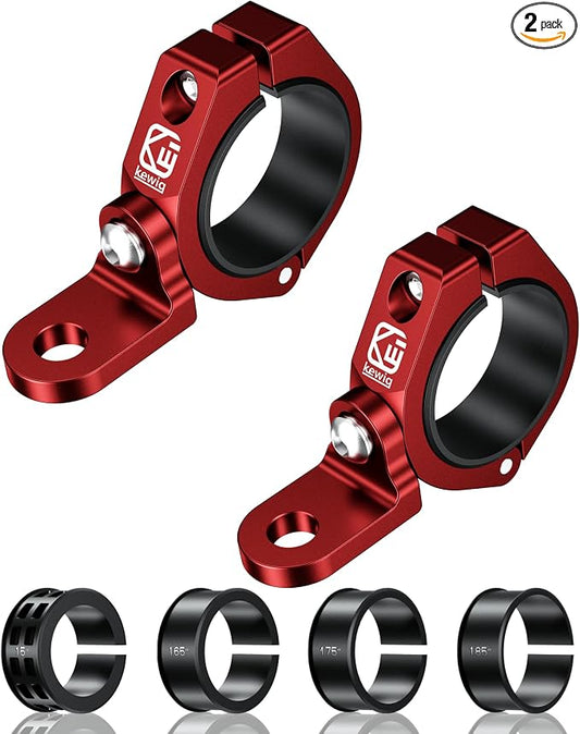 BRCOVAN 2PCS UTV Whip Light Mounts, LED Light Bar Mounting Bracket, Red | Solid Aluminum Alloy Materials, 360° Adjustable Off-Road Whip Flag Mount Fit 1.5''/1.65'' /1.75''/1.85''/2'' Roll Cage Bars