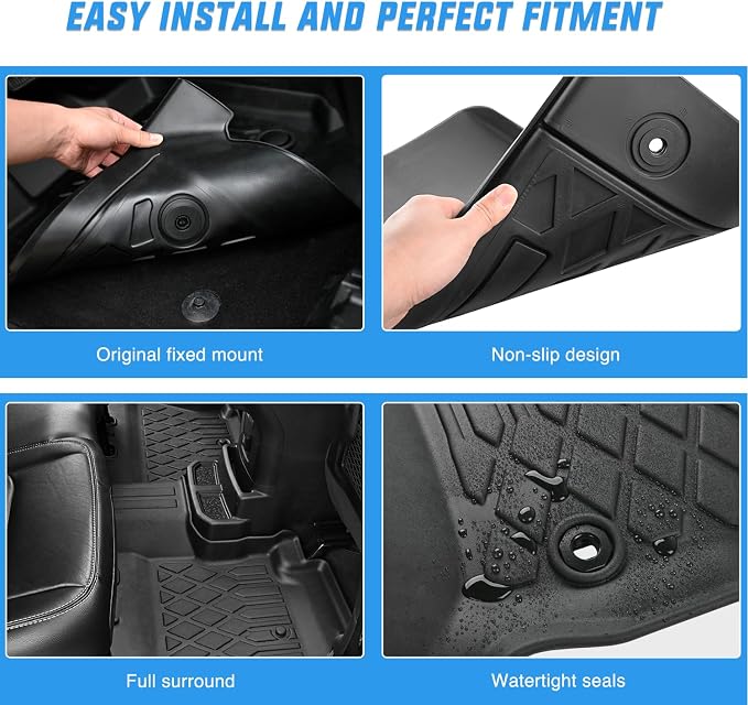 Nilight TPE Floor Mats for Subaru Solterra Toyota BZ4X 2023 2024 2025 2026, All Weather Custom Fit Heavy Duty Floor Liners