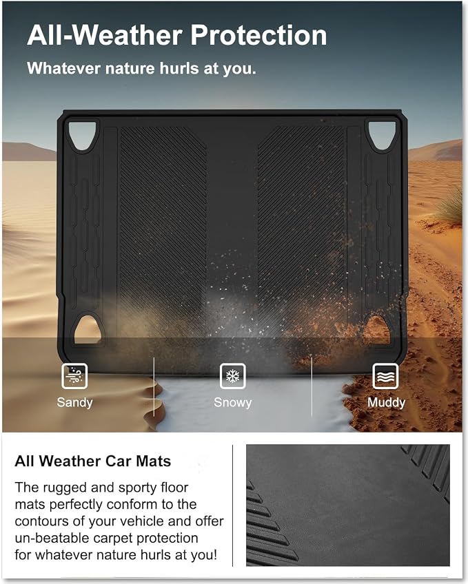 Kiwi Master Cargo Mat for 2021-2026 Ford Bronco 4-Door | OEM Replacement M2DZ-58047A74-BA, Custom Fit All Weather Rear Cargo Liner, Heavy Duty TPE Tray Trunk Mat, Black