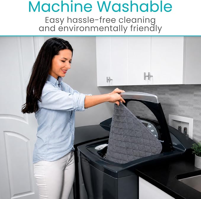 Sures Waterproof Chair Pads for Incontinence (22" x 21") - Washable, Waterproof Seat Protector - Chair Protector Seat Cover - Absorbent Pad for Bed, Seat, Car, Wheelchair & Recliner (Gray, 2 Pack)