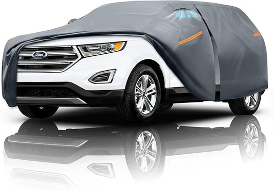 Waterproof Ford Edge(2007-2026) Car Cover with Breathable Vents, [Upgrade] Premium Covers with Cotton Liner and Zipper Door,Sun Rain Snow Dust Uv Protection.(Gift with Towel)
