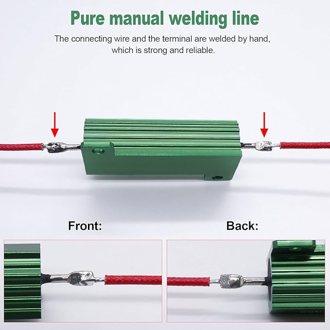 Twidec/4Pcs 50W 8Ohm LED Load Resistors For Fix LED Hyper Flash Turn Signal Light Bulb Fast Blink Error Code Warning Cancellor RX24-50W8-4X
