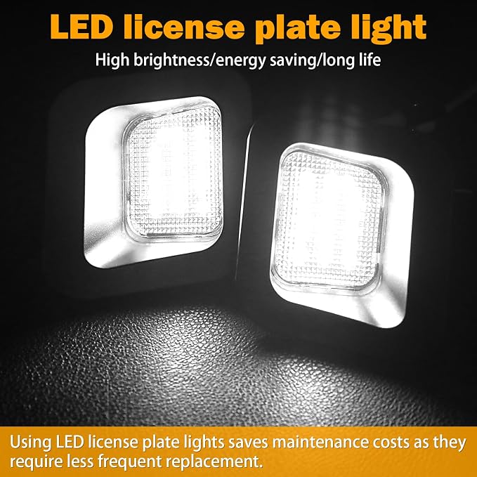 KanSmart LED License Plate Light for Dodge Ram 1500 2500 3500 2003-2018 | OE 55078095AA, 6000K white, smoke lens, rear bumper tag lamp assembly, decode CANbus, plug & play, pickup truck accessories