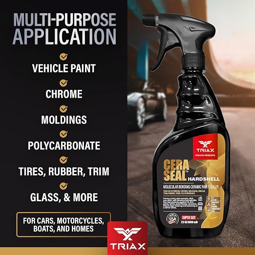 TRIAX Nano Ceramic Paint Sealer & Protector - Hardshell Cera Seal Nano and Protector - Deep Reflective Shine - 100% Hydrophobic - UV Shield - Scratch Resistant (1 Gallon)