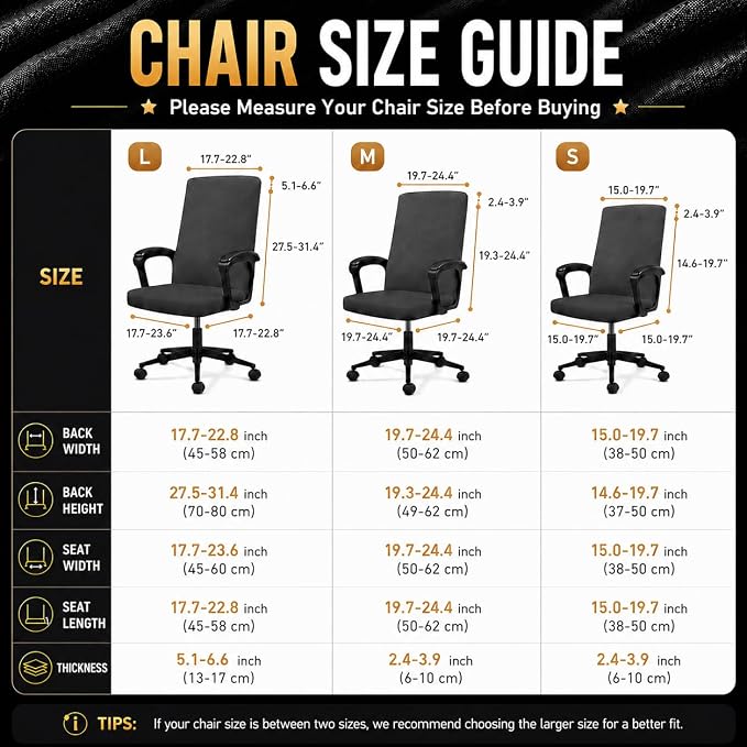 Stretch Computer Office Chair Cover with Armrest Covers Durable Zipper Universal Washable Removable Spandex Rotating Boss Chair Slipcovers Anti-dust Soft Desk Chair Seat Protector, Yellow