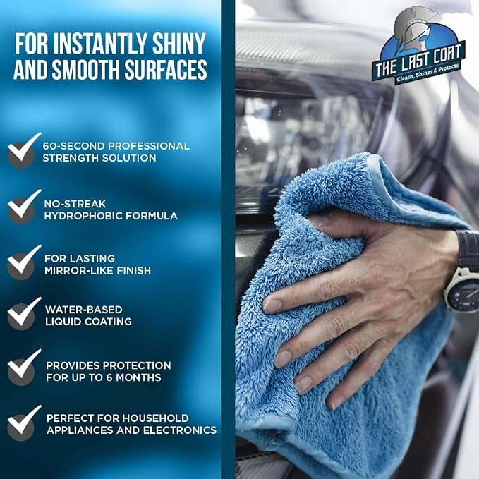 The Last Coat Ceramic Coating Spray & Sio2 Based Car Wax - Hydrophobic Formula and Uv Protectant Wax for Car, Also Long Lasting Coat, Ceramic Spray 16(Oz)