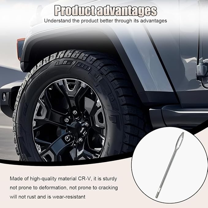 ZIMISI Car Tire Repair Tool, 4.33'' Flat Metal Split Eye Needles, T-Handle Car Tire Plug Kit, Heavy Duty Tire Puncture Spikes, Tire Patch Repair Tool for Cars, Motorcycles, Trucks (10PCS)