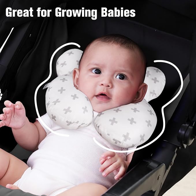 KAKIBLIN Baby Travel Pillow, Upgraded Baby Neck Pillows for Car Seat, Infant Neck Support Pillow for Head and Neck,Newborn Head Support for Car Seat,Pushchair