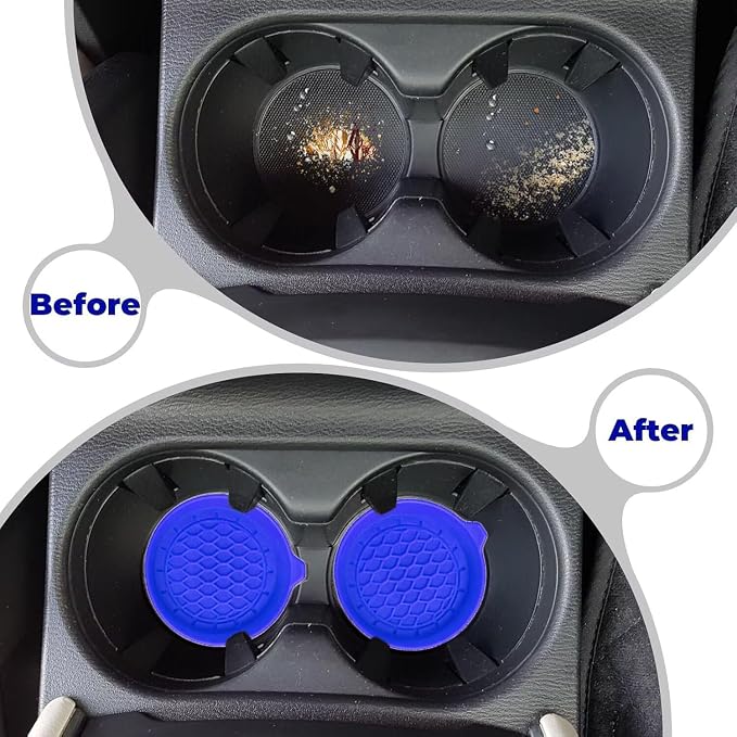4 PCS Car Cup Coasters, Universal Cup Holder Coaster for Car Accessories, CupHolders Insert for Women Non-Slip Silicone Car Cup Holder Coasters