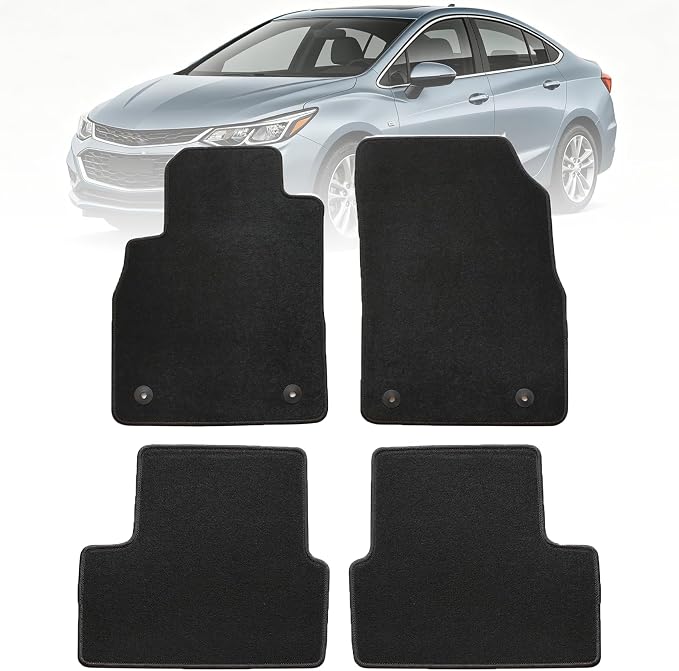 GXARTS Waterproof Car Floor Mats Velour Carpet Full Set Fit for Chevrolet Cruze Cruze NG Cruze Limited 2010 2011 2012 2013 2014 2015 2016 | All-Weather Protect ，with Anti-Skid Retaining Buckle