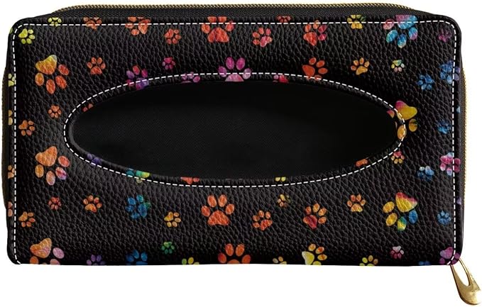 Universal Car Sun Visor Tissue Holder Paws PU Leather Tissue Box Holder Car Visor Backseat Case Holder Tissue Holder for Backseat