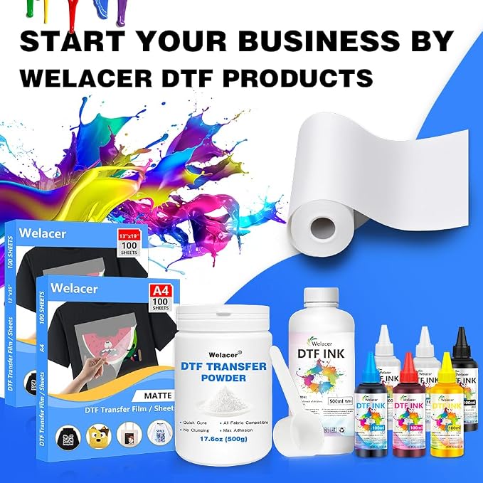DTF Transfer Film A4 25 Sheets,Double-Sided Thick Matte Pretreat Sheets | Hot&Cold Peel,PET Heat Transfer Paper for DTF Inkjet Printers Direct Print on T-Shirts and All Color Fabrics, Wash Durable