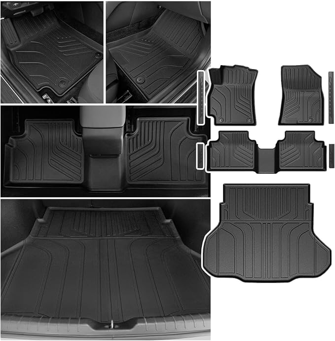 Floor Mats Set for 2025-2026 Kia K4 Sedan, All Weather TPE Floor Liners Trunk Mat Cargo Liner Door Sill Guards Accessories