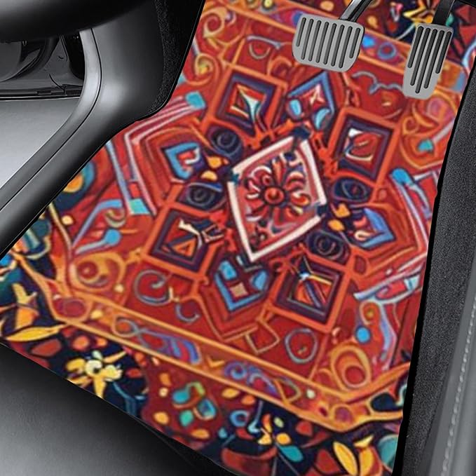 Car Floor Mats Non-Slip Automotive Floor Mats All-Weather Front Rear Car Floor Foot Mat Sets of 4 Pieces Foot Mats Rugs Carpet for Car Trucks SUV Sedans (FUGU-06)