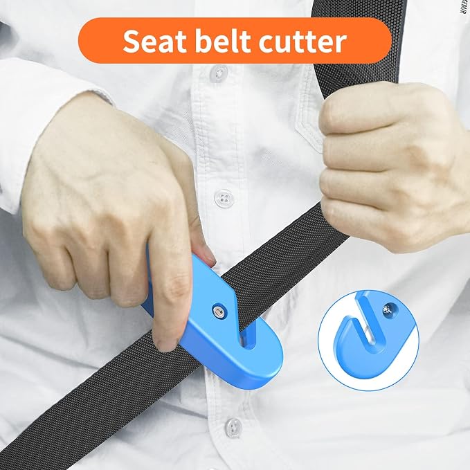 Car Safety Hammer, 3-in-1 Emergency Escape Tool with Window Breaker and Seat Belt Cutter, 2 Pack Safety Emergency Car Escape Tool for Car, Office, Home