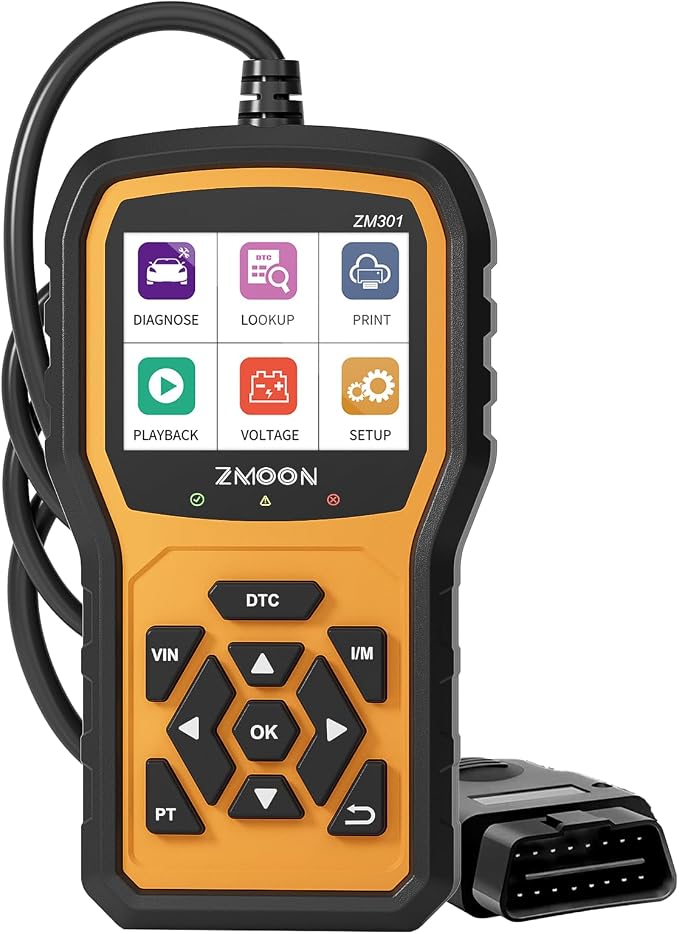 ZMOON ZM301 OBD2 Scanner Diagnostic Tool, Car Code Reader Scan Tools | Enhanced Check Engine Light Clear, Universal OBDII EOBD System Auto Reader for All Vehicles After 1996