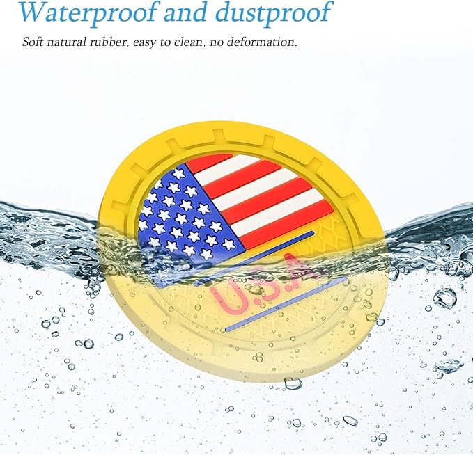 AUCELI 4 Pack Car Cup Holder Coasters, Colored American Flag US Flag Insert Car Cup Coaster, 2.75 Inch Anti Slip Shockproof Embedded Drink Mat, Vehicle Interior Decor Accessories