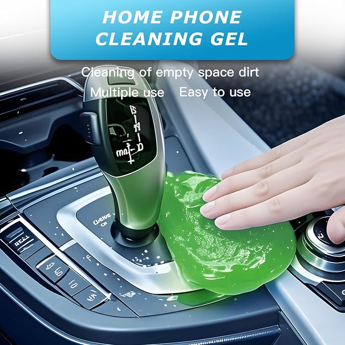 Car Cleaning Gel,Reusable Car Cleaning Putty for Interior Detailing, Car Cleaning Supplies, Auto Detailing Tools, Car Slime for Dust Removal, Car Accessories Interior, Car Cleaning Kit(Green, 0.8 OZ)
