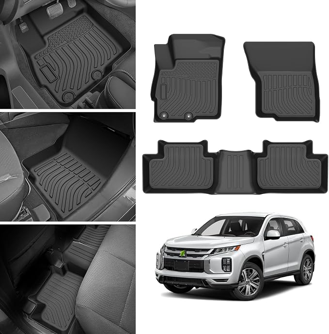 Cartist Floor Mats for Mitsubishi Outlander Sport 2011-2024 (Only Fit for 5 Seats) All Weather Floor Mat for Outlander Sport Accessories Heavy Duty TPE Carpet Protection
