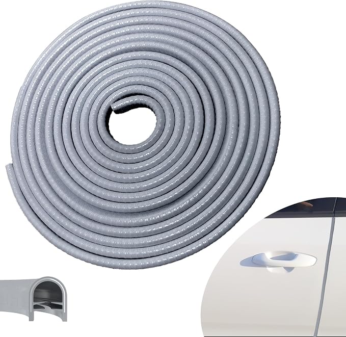 Car Door Edge Guards, 13.1Ft(4m) Car Door Protector Edge Guards Rubber Seal, Doors Trim U Shape Edges Guard for Cars Trucks Suvs (Gray)