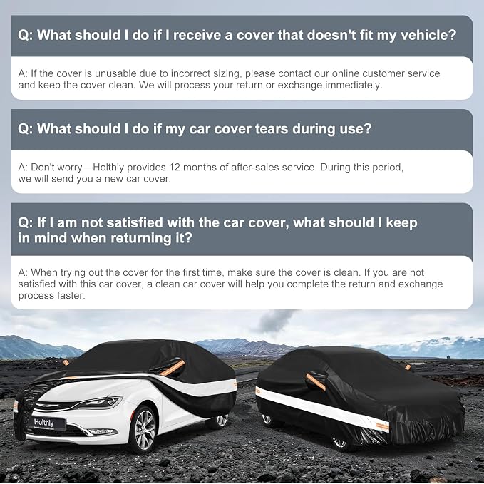 10 Layers Sedan Car Cover Custom Fit for Chrysler 200(2010-2018), Waterproof All Weather for Automobiles, Outdoor Full Cover Sun Dust Rain Protection with Cotton. Black