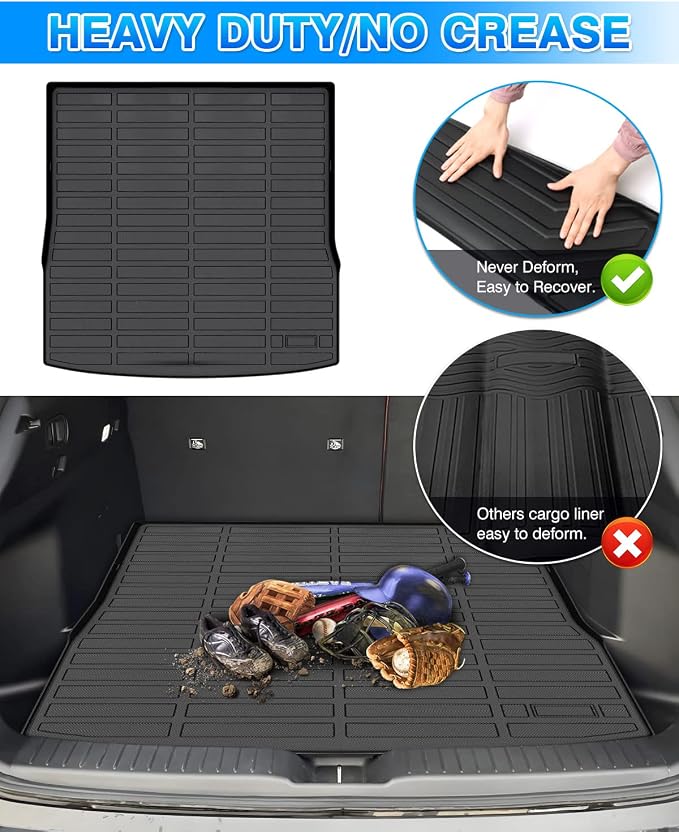 Cartist Cargo Liner Custom Fit for for Mazda CX-50 2023 2024 Accessories All Weather Rear Trunk Mat High Side Waterproof TPE Black