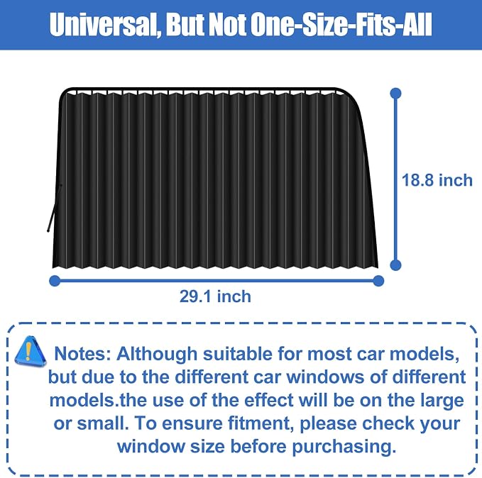 XCBYT Magnetic Car Window Curtains, 99% UV Blackout Privacy Shades | Blocks 99% UV glare to keep your car cool. Ideal for breastfeeding, baby naps, van camping, or private work breaks