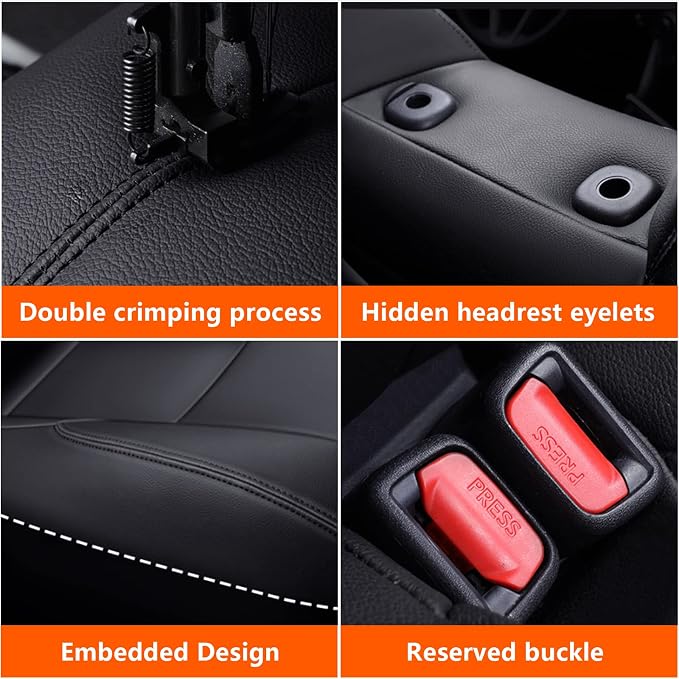 AOMSAZTO Car Seat Cover Fit for Toyota CHR 2018-2022 Faux Leather Seat Covers Protector Compatible Airbag Waterproof C-HR Full Set Black&Blue | CHR Seat Covers Premium Faux Leather Breathable Compatible Airbag Scratch Resistant 1:1 Customized Seat Cush...
