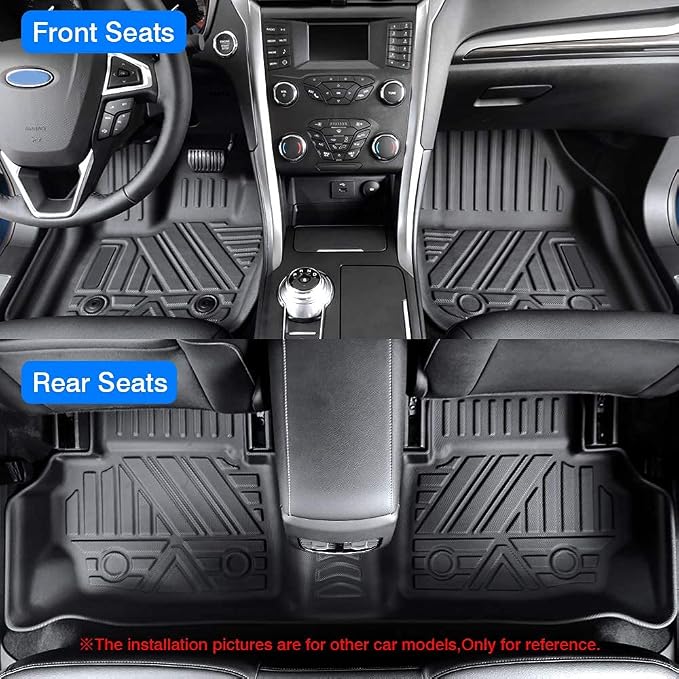 KUST Floor Mats for Tesla Model S Accessories 2012-2024 2025 (Not for Plaid/Long Range) Custom Fit Floor Liners A ll Weather Protection 1st & 2nd Row High Edge Non-Slip