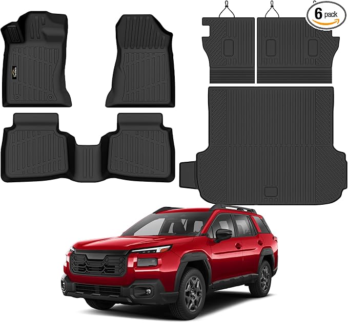 Floor Mats Custom for Subaru Outback 2026 | All Weather TPE Rubber Floor Liners, Cargo Liner, Backrest Mat Full Set for Outback Accessories, Black