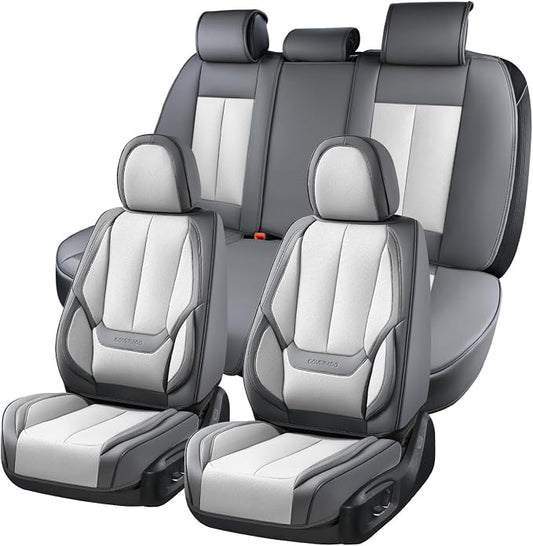 Coverado Car Seat Covers, Seat Covers for Cars, Waterproof Leather Auto Seat Protectors, Leather Car Seat Cushion, Car Interiors Accessories Universal Fit for Most Cars
