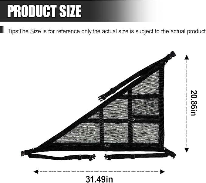 Car Ceiling Cargo Net, Double-Layer Mesh Vehicle Roof Organizer with 3 Handles, 31" x 20" Strengthen Load Bearing Auto Interior Storage Mesh with Zipper for SUVs, Road Trips & Camping (S)