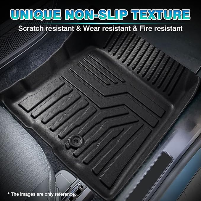 T TGBROS Floor Mats Compatible with 2007–2014 Chevrolet Tahoe/GMC Yukon/Cadillac Escalade – All Weather TPE Floor Liners, Custom Fit for Front & 2nd Row 3PCS Set, Black