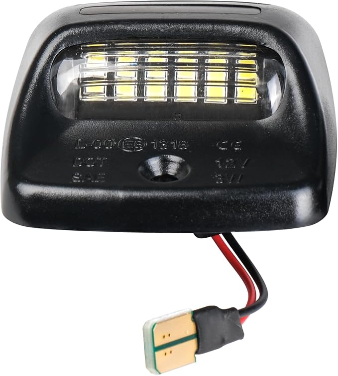 LED License Plate Light Compatible with 2005-2015 Toyota Tacoma, 2000-2013 Toyota Tundra Pickup Truck Rear Plate Light w/Red OLED Neon Tube, 6000K