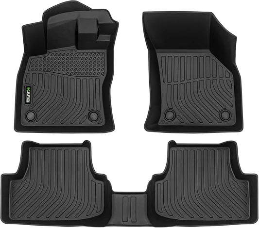 HAFIDI® Floor Mats Fit for 2015-2021 Volkswagen Golf (Sportwagen MK7 & Alltrack & GTI & R) All Weather Protection TPE Car Floor Liners, Fits 1st & 2nd Row Full Set VW Golf Custom Accessories, Black