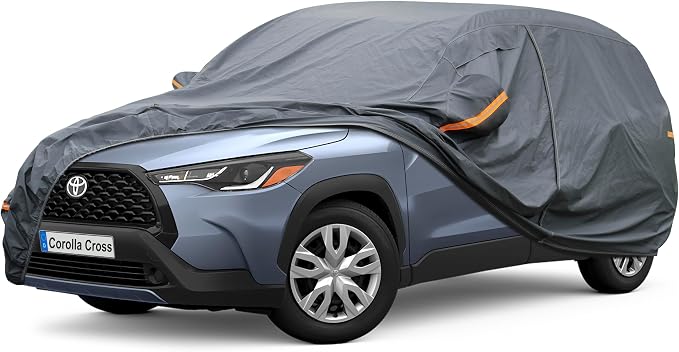 GUNHYI Premium Car Cover Custom Fit Toyota Corolla Cross (2022-2026), 16 Layers Heavy Duty Car Cover Waterproof All Weather with Zipper Door for Sun Rain Snow Dust Uv Protection