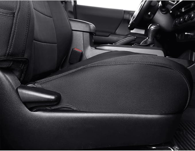 EKR Custom Fit Tacoma Rear Car Seat Covers for Toyota Tacoma (Petrol) 2024 2025 2026 Double cab SR/SR5/TRD Sport/TRD Off-Road/Limited - Second Row Only,Neoprene (Black)