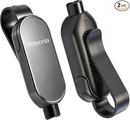 Wayona 2PCS Car Safety Emergency Tool, 2-in-1 Window Breaker & Seatbelt Cutter with Visor Clip, Automotive Escape & Rescue Glass Breaker Tools (Black)