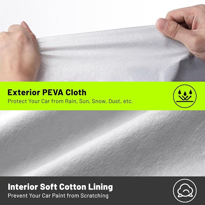 Favoto Car Cover Waterproof All Weather Custom Fit Tesla Model Y | 6 Layers Outdoor Rain Snow Sun Protection with Ventilated Mesh Charging Port Door Zipper