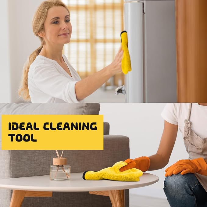 Tallew 60 Pcs Yellow Microfiber Towels: 16"x16" Microfiber Drying Towels Bulk Micro Fiber Car Cleaning Cloth for Cars Drying Washing Polishing Cleaning Household Supplies