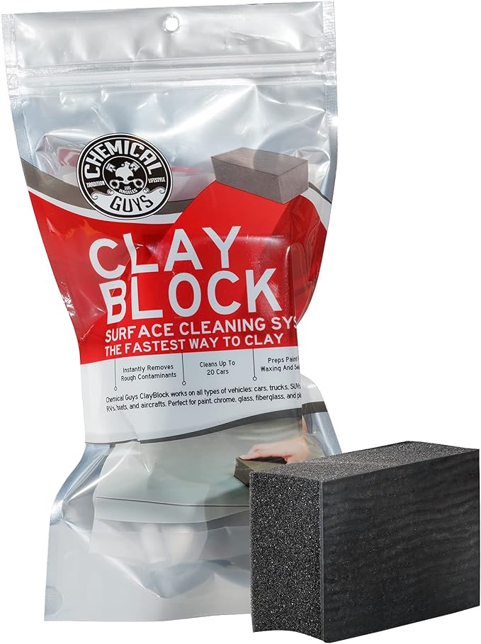 Chemical Guys, Clay Block V2 Reusable Rubber Polymer for Paint Prep, Black | Reusable rubber polymer block glides over paint and glass with lube to lift bonded grime, easy to clean