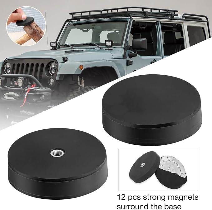 Magnetic Base Mounting Brackets, 2pcs Powerful Sucker Holder Magnet Mount for LED Light Bar, Pods, Off Road Driving Lights