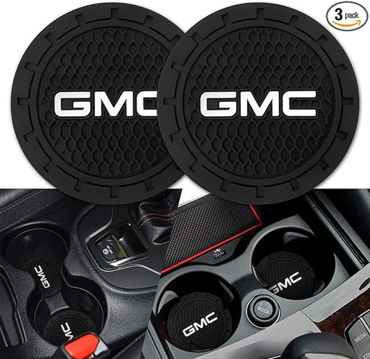 Car Cup Holder Coaster for GMC Recessed Silicone Cupholder Coaster Interior Accessories 2.75in 2Pieces Black